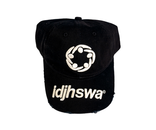 IDJHSWA® Classic Distressed Cap in Black/Crème