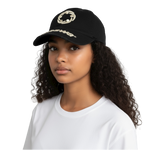 IDJHSWA® Classic Distressed Cap in Black/Crème