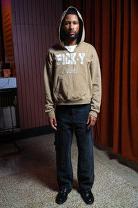 "Definition of PICK•Y" Heavyweight Hoodie in Tan