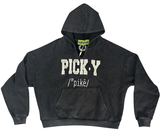 "Definition of PICK•Y" Heavyweight Hoodie in Black