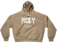 "Definition of PICK•Y" Heavyweight Hoodie in Tan
