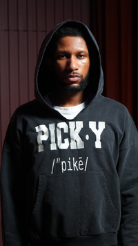 "Definition of PICK•Y" Heavyweight Hoodie in Black